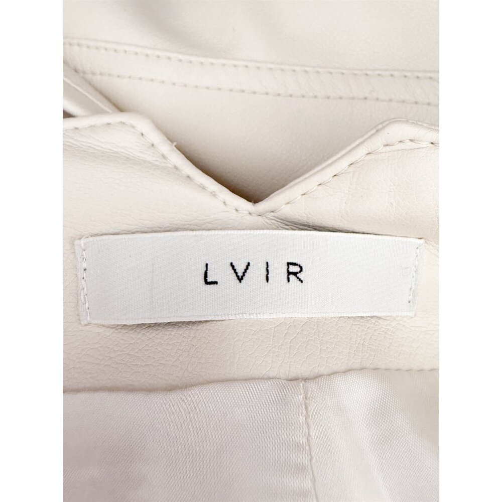 LVIR Faux Leather Wide-Legs Pants Cream - Picture 6 of 11